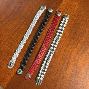 Elegant Bracelet Set - Black, Red, White